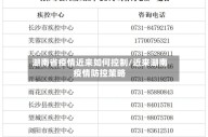 湖南省疫情近来如何控制/近来湖南疫情防控策略