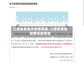 江西省各地市疫情等级/江西省各地疫情风险等级