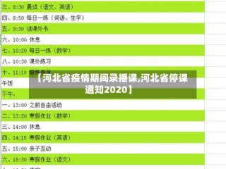 【河北省疫情期间录播课,河北省停课通知2020】