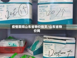 疫情期间山东省物价批文/山东省物价网
