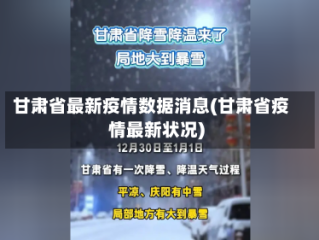 甘肃省最新疫情数据消息(甘肃省疫情最新状况)