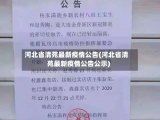 河北省清苑最新疫情公告(河北省清苑最新疫情公告公示)