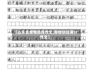 【山东省疫情防控作文,疫情防控满分作文】