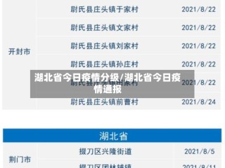 湖北省今日疫情分级/湖北省今日疫情通报