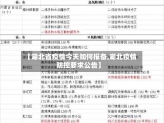 【湖北省疫情今天如何报备,湖北疫情防控要求公告】