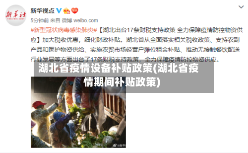 湖北省疫情设备补贴政策(湖北省疫情期间补贴政策)-第1张图片