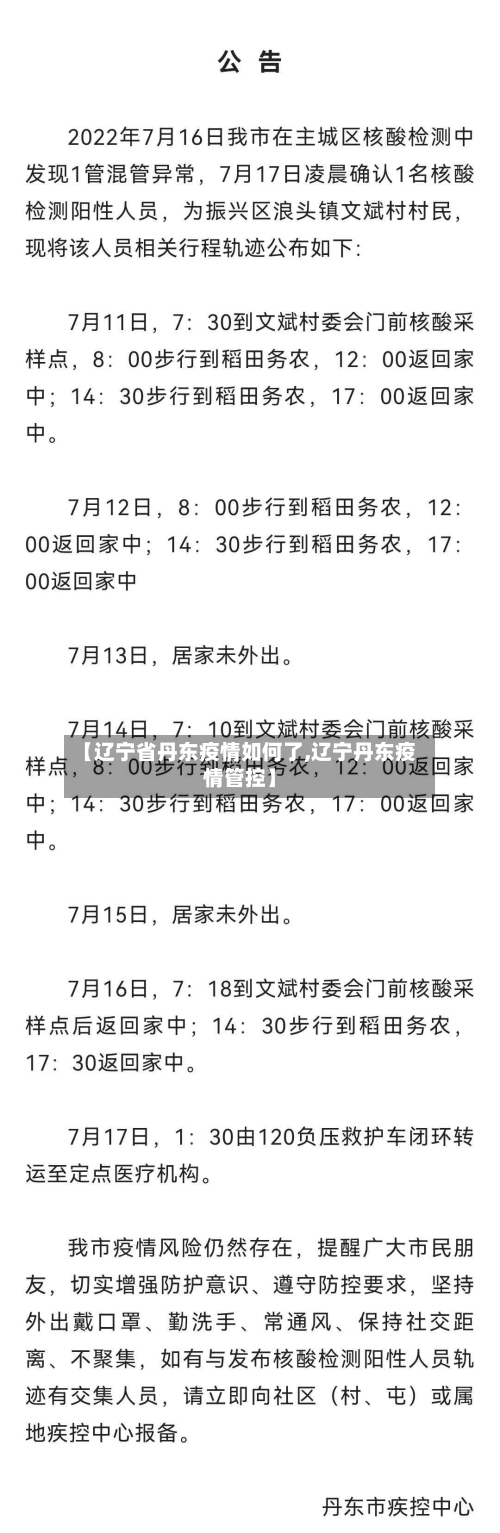 【辽宁省丹东疫情如何了,辽宁丹东疫情管控】-第3张图片