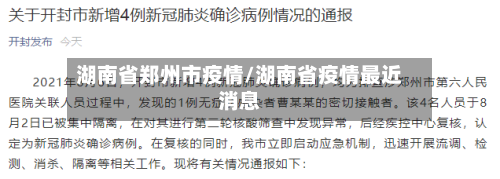湖南省郑州市疫情/湖南省疫情最近消息-第2张图片