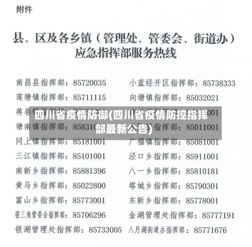 四川省疫情防御(四川省疫情防控指挥部最新公告)-第1张图片