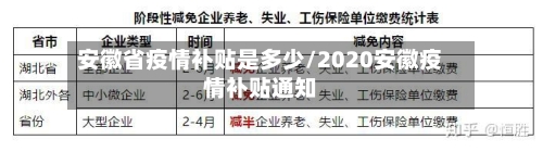 安徽省疫情补贴是多少/2020安徽疫情补贴通知-第2张图片