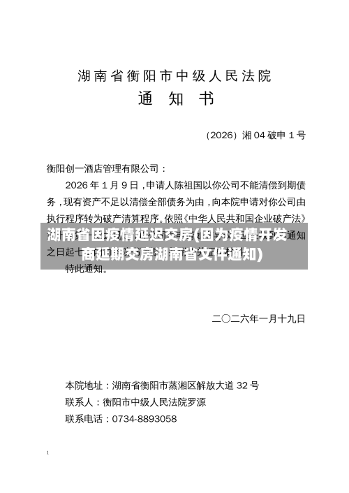 湖南省因疫情延迟交房(因为疫情开发商延期交房湖南省文件通知)-第1张图片