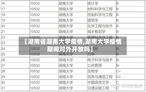 【湖南省湖南大学疫情,湖南大学疫情期间对外开放吗】-第3张图片