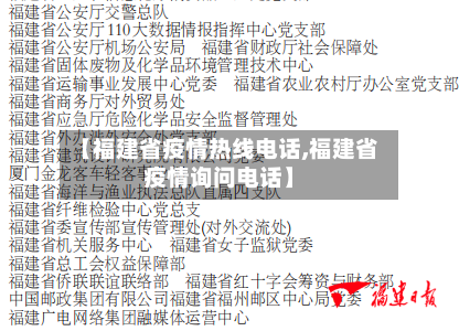 【福建省疫情热线电话,福建省疫情询问电话】-第1张图片