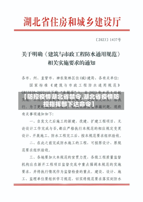 【防控疫情湖北省禁令,湖北省疫情防控指挥部下达命令】-第2张图片