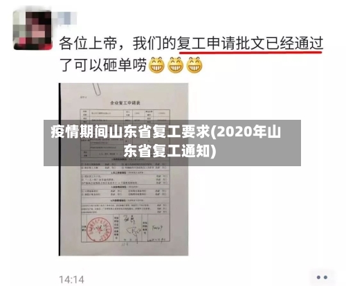 疫情期间山东省复工要求(2020年山东省复工通知)-第2张图片