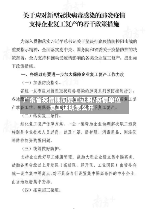 广东省疫情期间复工证明/疫情单位复工证明怎么开-第1张图片