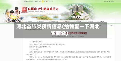 河北省肺炎疫情信息(给我查一下河北省肺炎)-第1张图片