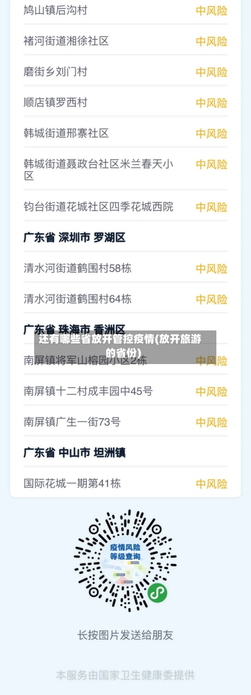 还有哪些省放开管控疫情(放开旅游的省份)-第1张图片