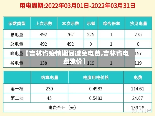 【吉林省疫情期间减免电费,吉林省电费涨价】-第1张图片