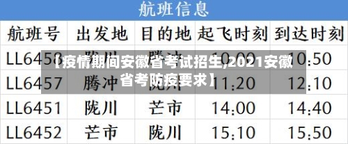 【疫情期间安徽省考试招生,2021安徽省考防疫要求】-第2张图片
