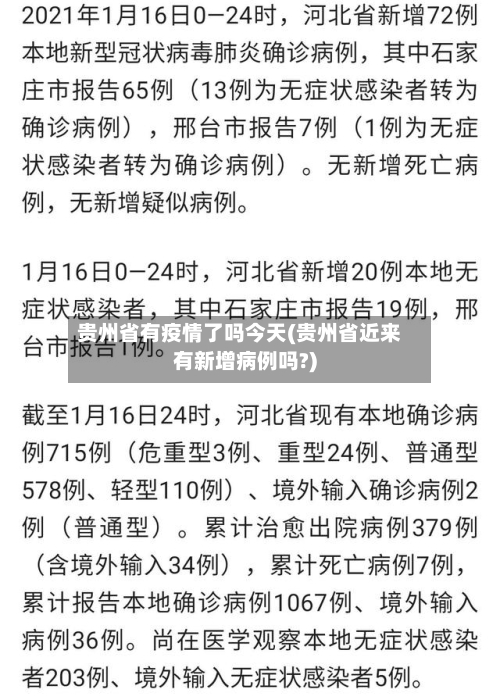 贵州省有疫情了吗今天(贵州省近来有新增病例吗?)-第2张图片