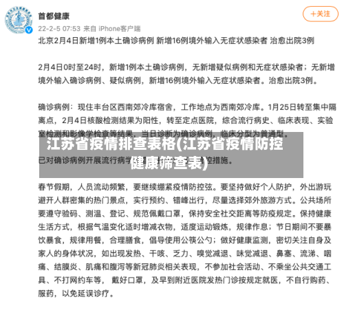 江苏省疫情排查表格(江苏省疫情防控健康筛查表)-第1张图片