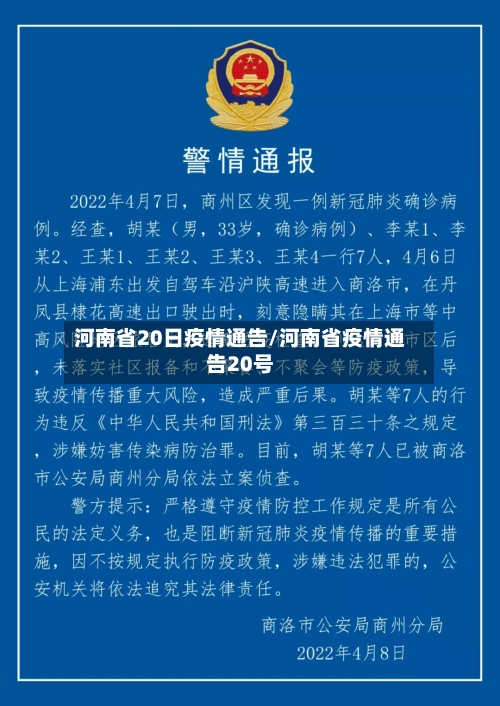 河南省20日疫情通告/河南省疫情通告20号-第1张图片