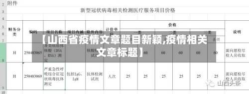 【山西省疫情文章题目新颖,疫情相关文章标题】-第1张图片