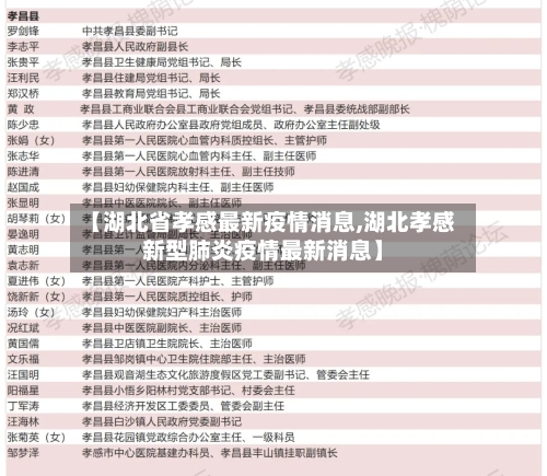 【湖北省孝感最新疫情消息,湖北孝感新型肺炎疫情最新消息】-第2张图片