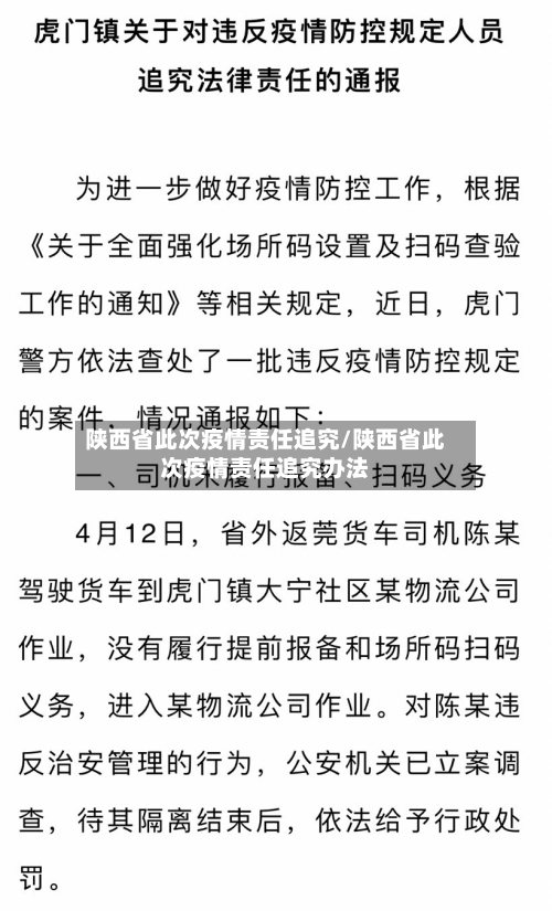 陕西省此次疫情责任追究/陕西省此次疫情责任追究办法-第1张图片
