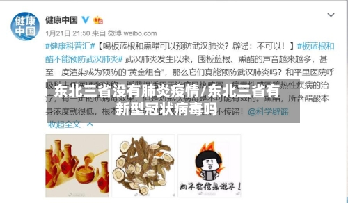 东北三省没有肺炎疫情/东北三省有新型冠状病毒吗-第1张图片