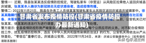 甘肃省发布疫情防控(甘肃省疫情防控办最新通知)-第2张图片