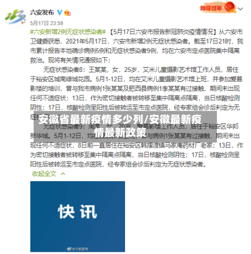 安徽省最新疫情多少列/安徽最新疫情最新政策-第1张图片