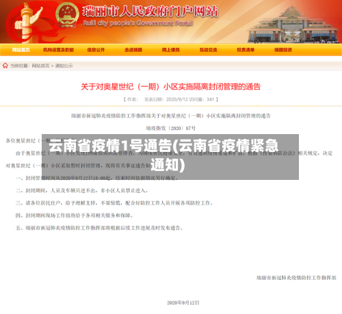 云南省疫情1号通告(云南省疫情紧急通知)-第3张图片