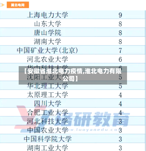 【安徽省淮北电力疫情,淮北电力有限公司】-第2张图片