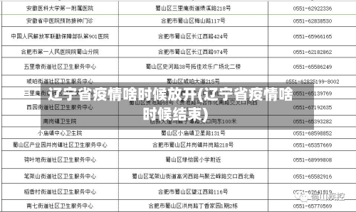 辽宁省疫情啥时候放开(辽宁省疫情啥时候结束)-第2张图片