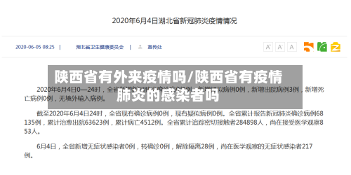 陕西省有外来疫情吗/陕西省有疫情肺炎的感染者吗-第1张图片