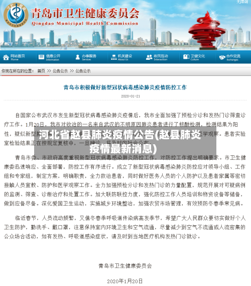 河北省赵县肺炎疫情公告(赵县肺炎疫情最新消息)-第1张图片