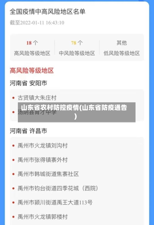 山东省农村防控疫情(山东省防疫通告)-第1张图片