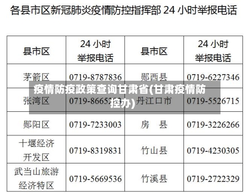 疫情防疫政策查询甘肃省(甘肃疫情防控办)-第2张图片