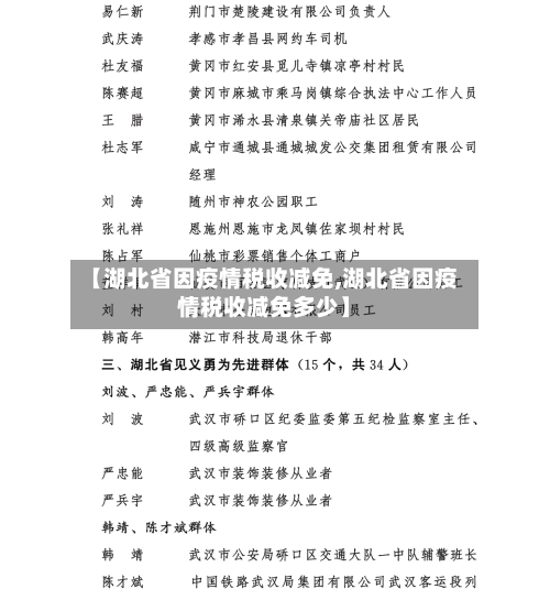 【湖北省因疫情税收减免,湖北省因疫情税收减免多少】-第1张图片