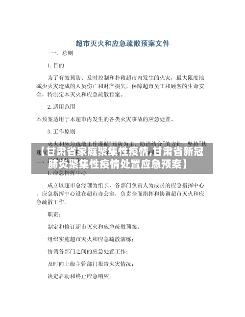 【甘肃省家庭聚集性疫情,甘肃省新冠肺炎聚集性疫情处置应急预案】-第2张图片