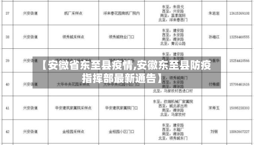 【安微省东至县疫情,安徽东至县防疫指挥部最新通告】-第1张图片