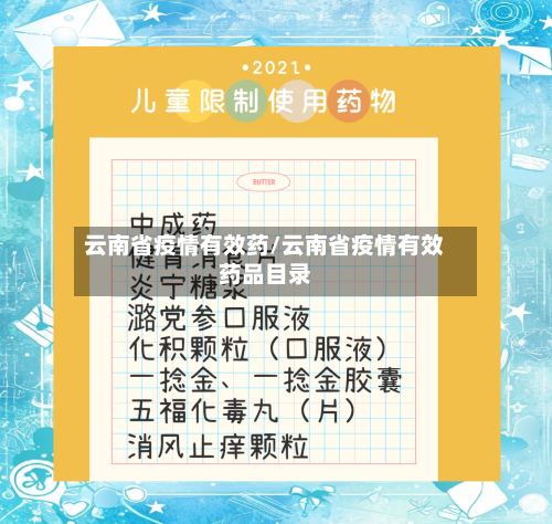 云南省疫情有效药/云南省疫情有效药品目录-第1张图片