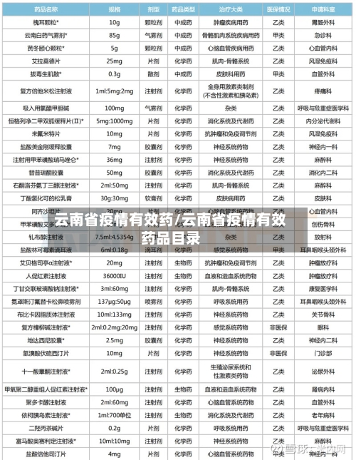 云南省疫情有效药/云南省疫情有效药品目录-第3张图片