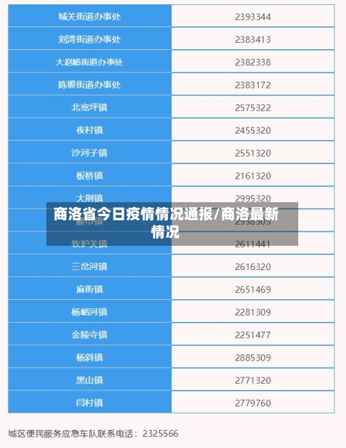 商洛省今日疫情情况通报/商洛最新情况-第1张图片