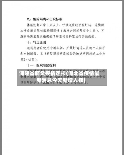 湖建省肺炎疫情速报(湖北省疫情最新消息今天新增人数)-第1张图片