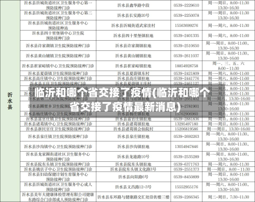 临沂和哪个省交接了疫情(临沂和哪个省交接了疫情最新消息)-第2张图片