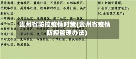 贵州省防控疫情对策(贵州省疫情防控管理办法)-第3张图片