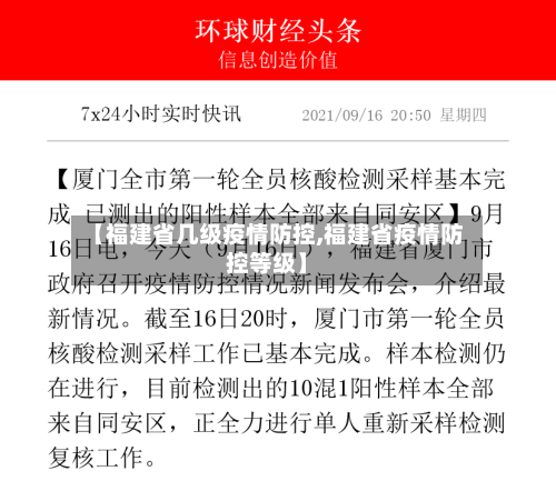 【福建省几级疫情防控,福建省疫情防控等级】-第1张图片